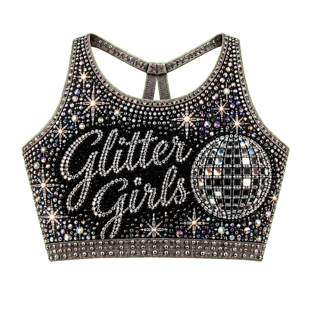 Glitter Girls Rhinestone Crop Top — view 1